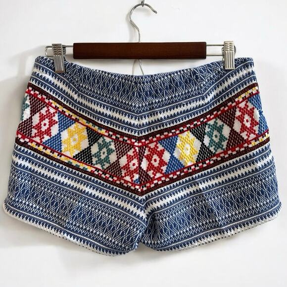 Tigerlily NWT Aztec Western Heavy Weave Shorts Blue Red Embroidered 4 | REVOLVE - Picture 4 of 13